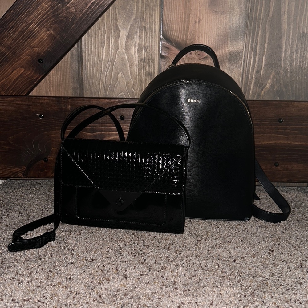 DKNY backpack and purse
